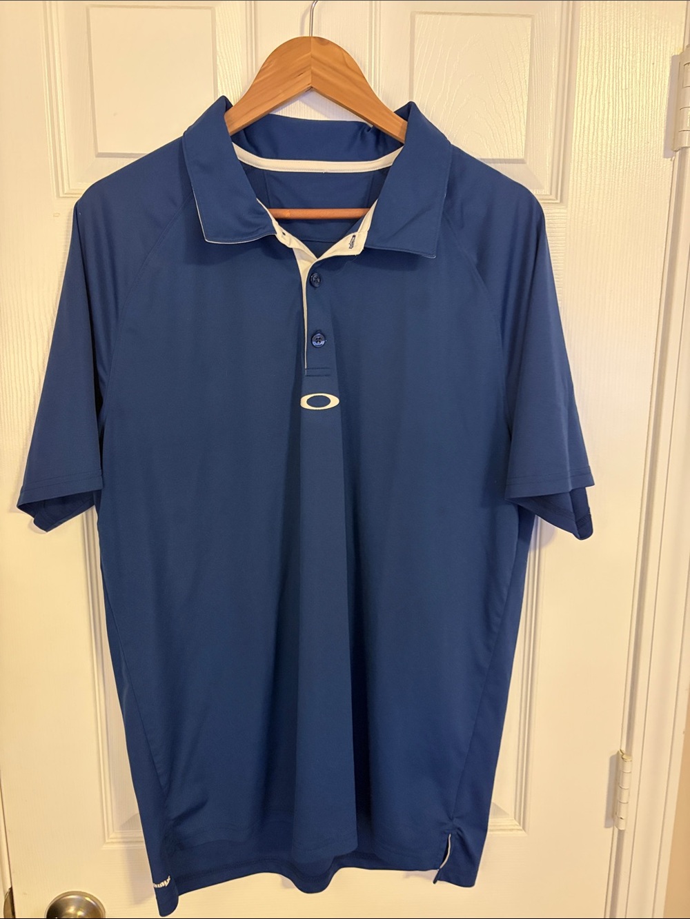 Oakley Men's Deep Blue Polo with White Trim